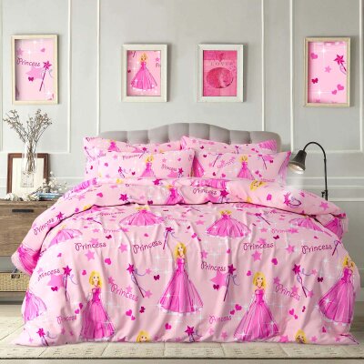 Çocuk Nevresim Takımı 125634 Pembe Tek Kişilik 160x220 | Pamuklu Basic Genç Odası Seti