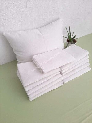 12'li Otel Yastık Koruyucu Alez Beyaz 50x70 cm | Kapitoneli Fermuarlı Hijyenik Kılıf