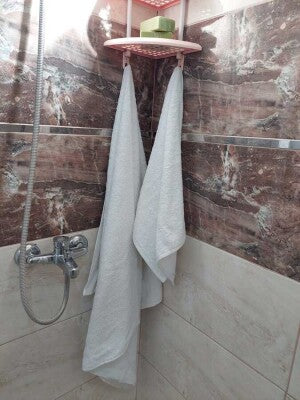 Büyük Boy Banyo Havlu Seti Beyaz 2'li | %100 Pamuklu Yumuşak ve Kalın Vücut ve Baş Havlusu
