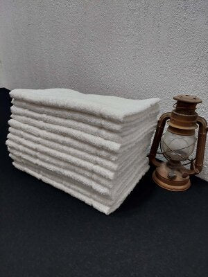 12'li Otel Banyo Paspası Beyaz 50x70 cm | Ayak İzli %100 Pamuklu Bukle Ayak Havlusu