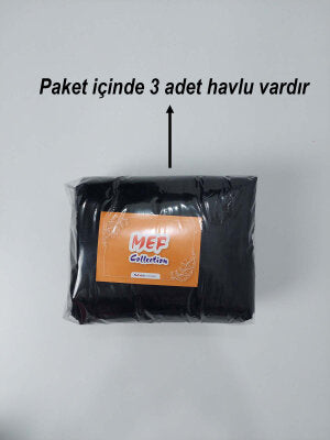 Siyah Kuaför Havlusu 3'lü Set 50x90 | Mikrofiber Boya Tutmaz Hijyenik Havlu