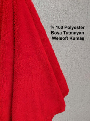 Kırmızı Kuaför Havlusu 3'lü Set 50x90 | Mikrofiber Boya Tutmaz Hijyenik Havlu