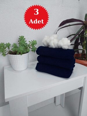Lacivert Kuaför Havlusu 3'lü Set 50x90 cm | Berber ve Sporcu Baş Havlusu | Hızlı Kurur