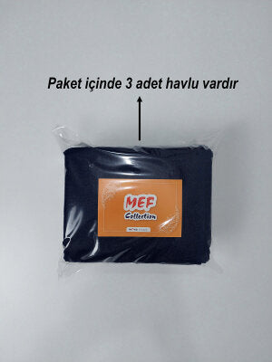 Lacivert Kuaför Havlusu 3'lü Set 50x90 cm | Berber ve Sporcu Baş Havlusu | Hızlı Kurur