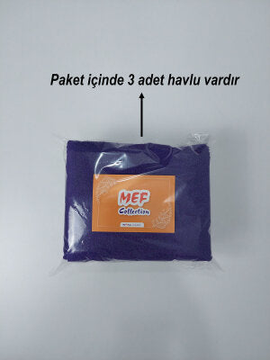 Mor Kuaför Havlusu 3'lü Set 50x90 | Berber ve Sporcu Baş Havlusu | Hızlı Kurur