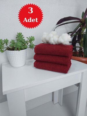 Bordo Kuaför Havlusu 3'lü Set 50x90 | Berber ve Sporcu Baş Havlusu | Hızlı Kurur