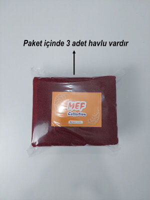 Bordo Kuaför Havlusu 3'lü Set 50x90 | Berber ve Sporcu Baş Havlusu | Hızlı Kurur