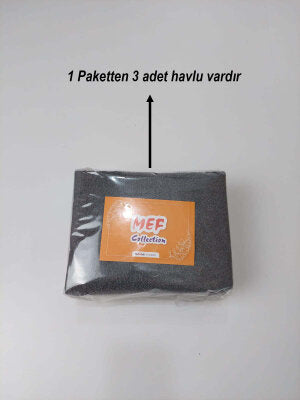 Gri Kuaför Havlusu 3'lü Set 50x90 | Berber ve Sporcu Baş Havlusu | Hızlı Kurur