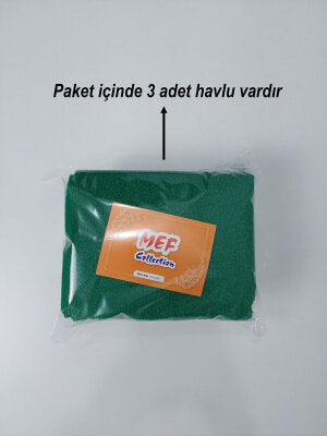 Yeşil Kuaför Havlusu 3'lü Set 50x90 | Berber ve Sporcu Baş Havlusu | Hızlı Kurur