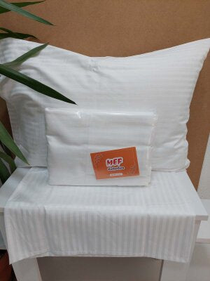6'lı Otel Yastık Kılıfı Beyaz 50x70 cm | Yollu Pamuk Saten Kapaklı Otel Tekstili