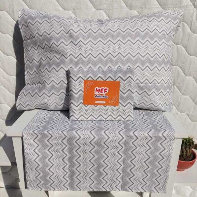 Dokuma Yastık Kılıfı 2'li Set 50x70 cm | Zigzak Kapaklı Pamuklu Dekoratif Kılıf