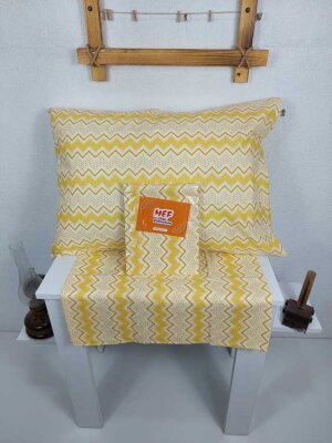 Dokuma Yastık Kılıfı 2'li Set 50x70 cm | Zigzak Kapaklı Pamuklu Dekoratif Kılıf