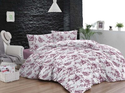 Çocuk Nevresim Takımı 5652 Mürdüm Tek Kişilik 160x220 | Pamuklu Basic Genç Odası Seti