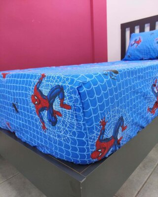 Spiderman Baskılı Lastikli Çarşaf Seti Tek Kişilik | Kaymaz, Solmaya Dayanıklı