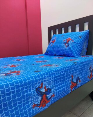 Spiderman Baskılı Lastikli Çarşaf Seti Tek Kişilik | Kaymaz, Solmaya Dayanıklı