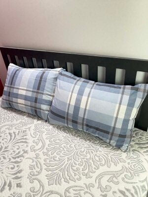 Dokuma Yastık Kılıfı 2'li Set 50x70 cm | Ekose Kapaklı Pamuklu Dekoratif Kılıf
