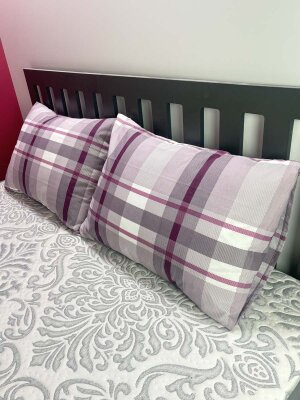 Dokuma Yastık Kılıfı 2'li Set 50x70 cm | Ekose Kapaklı Pamuklu Dekoratif Kılıf
