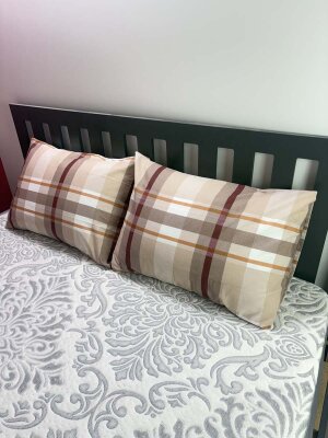 Dokuma Yastık Kılıfı 2'li Set 50x70 cm | Ekose Kapaklı Pamuklu Dekoratif Kılıf