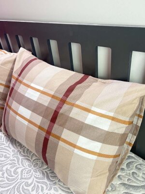 Dokuma Yastık Kılıfı 2'li Set 50x70 cm | Ekose Kapaklı Pamuklu Dekoratif Kılıf