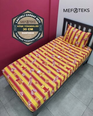 Takım Gs Baskılı Lastikli Çarşaf Seti Tek Kişilik | Kaymaz, Solmaya Dayanıklı