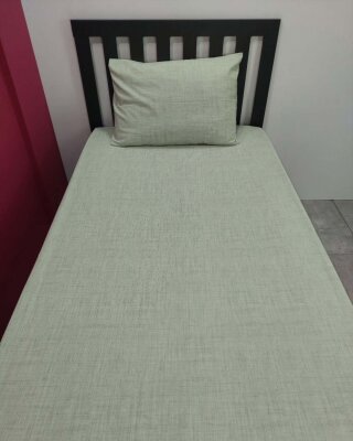 Açık Yeşil Lastikli Çarşaf Seti Tek Kişilik | Kaymaz, Solmaya Dayanıklı