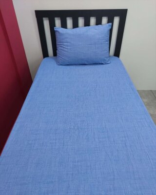 Mavi Fırça Lastikli Çarşaf Seti Tek Kişilik | Kaymaz Solmaya Dayanıklı