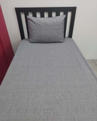 Gri Fırça Lastikli Çarşaf Seti Tek Kişilik | Kaymaz Solmaya Dayanıklı