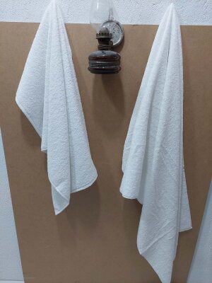 Orta Boy Banyo Havlu Seti Beyaz 2'li | %100 Pamuklu Yumuşak ve Kalın Vücut ve Baş  Havlusu