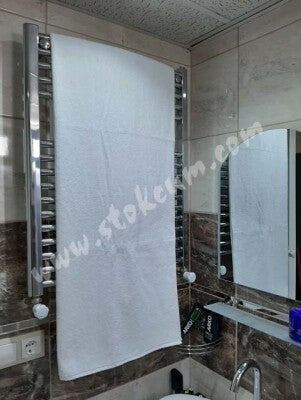 6'lı Otel Banyo Havlusu Beyaz 90x145 cm | Büyük Boy %100 Pamuk Kalın Vücut Havlusu