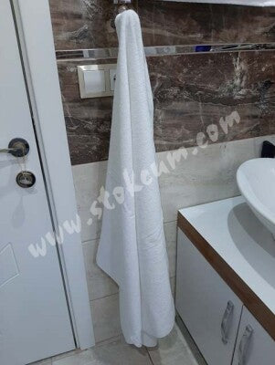 6'lı Otel Banyo Havlusu Beyaz 90x145 cm | Büyük Boy %100 Pamuk Kalın Vücut Havlusu