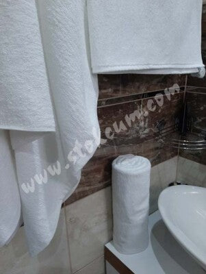6'lı Otel Banyo Havlusu Beyaz 90x145 cm | Büyük Boy %100 Pamuk Kalın Vücut Havlusu