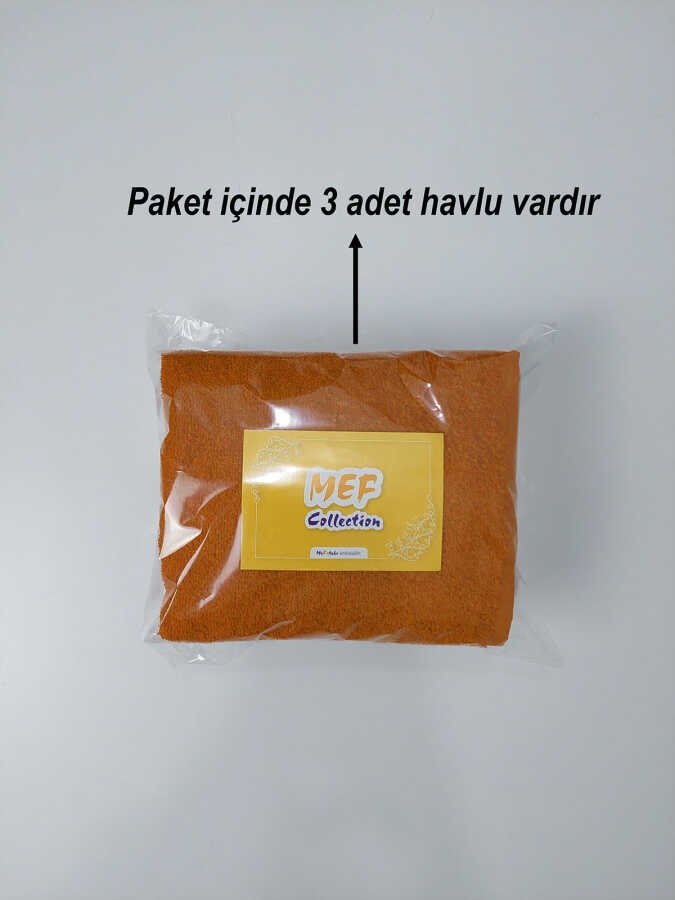 Turuncu Kuaför Havlusu 3'lü Set 50x90 cm | Berber, Sporcu, Baş Havlusu | Hızlı Kurur