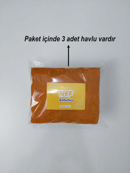 Turuncu Kuaför Havlusu 3'lü Set 50x90 cm | Berber, Sporcu, Baş Havlusu | Hızlı Kurur