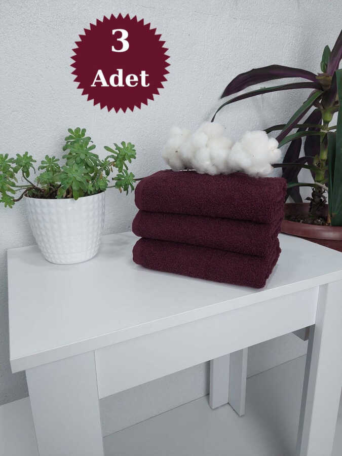 Vişne Kuaför Havlusu 3'lü Set 50x90 | Berber ve Sporcu Baş Havlusu | Hızlı Kurur