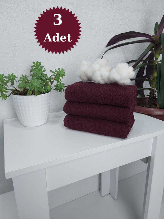 Vişne Kuaför Havlusu 3'lü Set 50x90 | Berber ve Sporcu Baş Havlusu | Hızlı Kurur